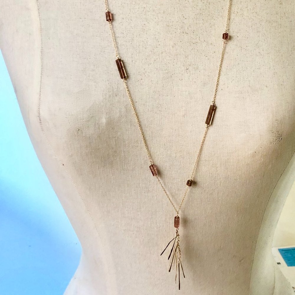NWT Gold Filled Chain w/Tourmaline Necklace
